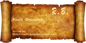 Redl Benedek névjegykártya